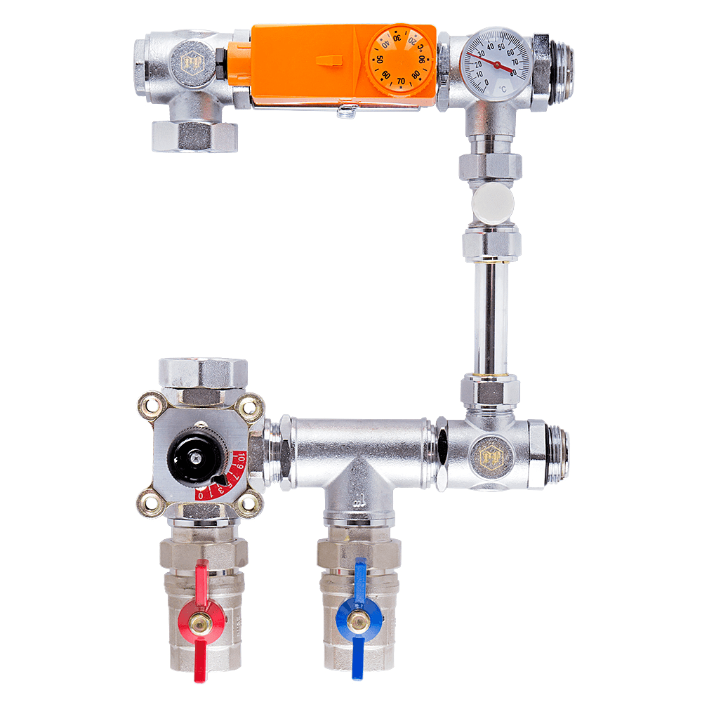 Насосно-смесительный узел для теплого пола с трехходовым краном и с ...